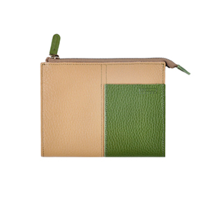 Two tone Wallet_M (beige / olive green)